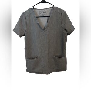 FIGS Technical Collection Gray Scrub Top